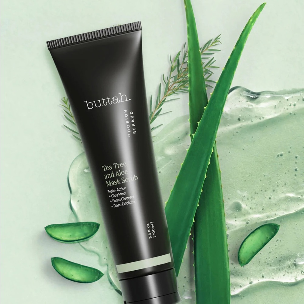 Buttah Tea Tree and Aloe Mask Scrub Triple Action Clay Mask 3.4 fl oz